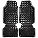 Produktbild Auto Fußmatten/Auto Matten, Alu Look, Universal passend, 4-teilige Riffelblech, Schwarz 7106