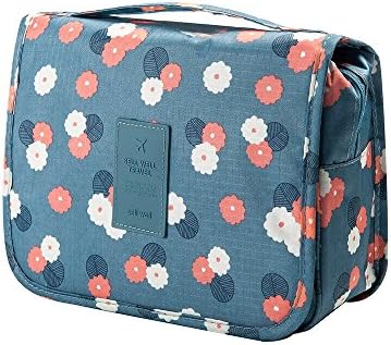Cosmetic Storage Bags, GETALL Waterproof Portable Travel Wash Bag Women's Toiletry Bag large-capacity Carry Makeup Cosmetics Kit Organizer (Blue Floral)