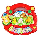 Education Toy,Fortan Useful Popular Baby Kid Animal Farm Piano Music Toy Developmental (Red)