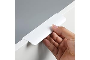 HY HUIJUN Verdeckte griffe für Küchenschränke,2 Stück Schrankgriffe Aluminium Helles Weiß,Unsichtbar Küchengriffe Türgriff Schubladengriff Griffe für Kleiderschrank Schlafzimmer