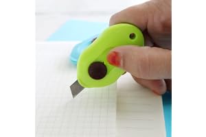 ScentRose 2Pcs Effective Small Mini Utility Student Paper Cutter Stationery Cutter Multi Functional Safety Manual Knife Light Weight Compact Cutter Steel Blade