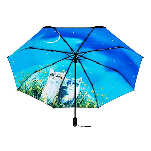 Preisvergleich Produktbild Regenschirm Sonnenschirme Taschenschirm UPF 50+ windsicher wasserabweisende Frische klein, leicht & kompakt automatischer Auf-Zu-Automatik 98cm