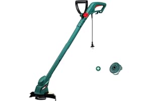 POSENPRO Elektryczna przecinarka do trawy z kablem 350 W, elektryczna podkaszarka do trawy, 12,500 obr./min, szerokość cięcia 23 cm, regulowana głowica 180º. Nylonowa nić 1,4 mm średnica