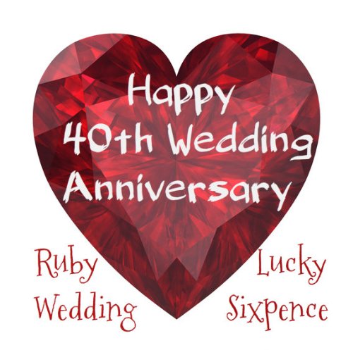 Lucky Sixpence Coin (Glücks-Cent) zum 40. Hochzeitstag, Rubin, Geschenk - 2