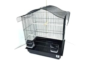 ALRSOAR Maxine Large Bird Cage For Budgie Canary 48 x 36 x 60 cm (Black)