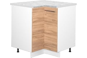 Vicco mobile ad angolo cucina Fame-Line, Quercia dorata/Bianco, 80.5 cm, PL Marmo