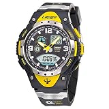 farsler Herren 100 Meter wasserdicht Outdoor Running Countdown Kalender Sport Uhren Wecker Luminous großes Zifferblatt Quarz Handgelenk Uhren (gelb Farbe)