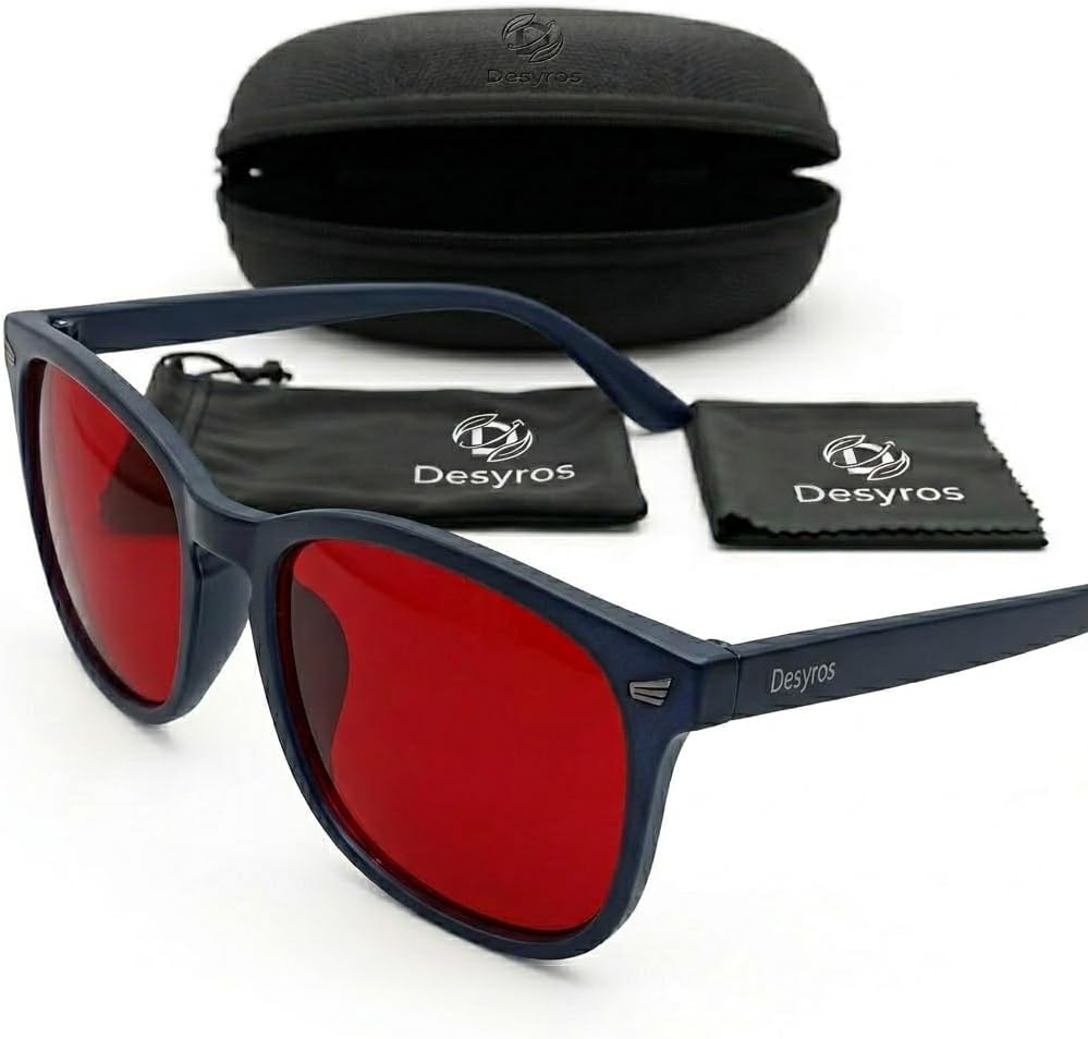 Gafas Rojas Bloqueo 99,9% Luz Azul y Verde | Lente Roja Intensa Uso Nocturno | TR90 Ultra-Ligera Edición 2026 | Biohacking para el Descanso y Ritmo Circadiano