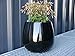 Produktbild Blumenkübel YORO Ø21x H19cm aus Fiberglas in Hochglanz schwarz, Pflanzkübel, Pflanzgefäß