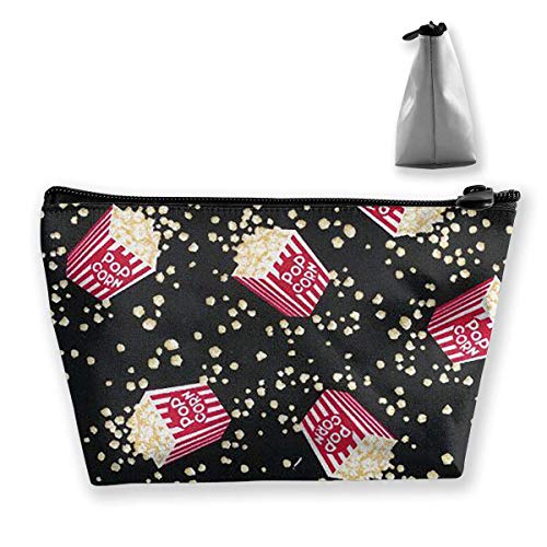 Popcorn Pattern Women Cosmetic Bags Portable Pouch Trapezoidal Storage Bag Travel Bag with Zipper