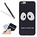Produktbild Case für iPhone 6 Plus,Cover für iPhone 6S Plus 5.5 inch Silikon Hülle Kratzfeste Scratch-Resistant,Leeook Hülle TPU Case Schutzhülle Silikon Crystal Kirstall Case Funny Cute Schwarz Panda DON'T TOUCH ME Malerei Muster Weichem Silikon Schutzhülle Handy Gürtel Tasche Schutzhülle Hülle Case Cover Abdeckung Etui TPU Bumper Schale für Apple iPhone 6 Plus /6S Plus (5.5 Inch) + 1 x Schwarz Eingabestift-Black Panda