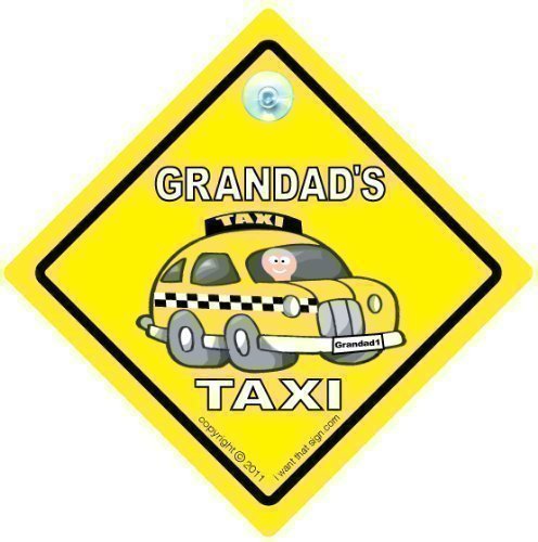 GRANDAD's TAXI Car Sign, Baby on Board Style Car Safety / Novelty Car Window Sign, Grandad Car Sign, Grandad's Car Sign