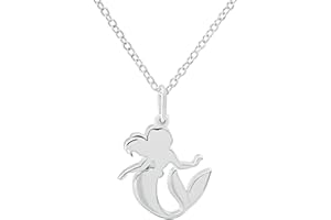 Disney Little Mermaid Ariel Sterling Silver Pendant Necklace, 18"