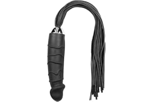 EasyToys Fetish Collection - SM latigo con 14 cm consolador - consolador de color violeta con SM látigo de cuero - diseñado para juegos de rol - Ponyplay