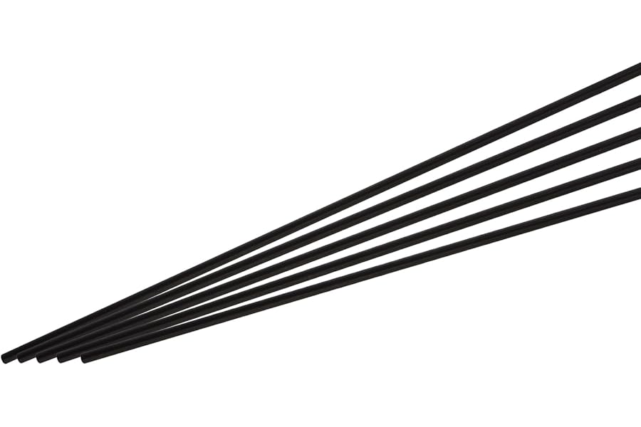 sourcing map Carbon Fiber Rod, 3mm x 200mm Carbon Rod Bar for RC Plane DIY Craft Kite Wing Tube Quadcopter Arm Repair Pack of 5