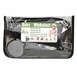 Baby Wickeltasche ELEPHANT Umhängetasche inkl. Wickelmatte, Buggy Fixierung Karabiner, Windelbeutel, Thermo Iso Flaschentasche, Schnuller Etui – Farbe GRAU - 3