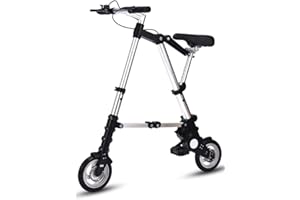 ZLYJ Bici Pieghevole 8 Pollici, Bici Pieghevole in Alluminio Leggero, Bici Città Regolabile Comoda, Telaio in Alluminio, Bici Viaggio All'aperto per Uomini Donne White