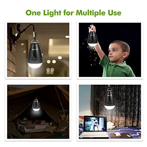 OxyLED LED Campinglaterne, tragbare LED Laterne Zelt Licht Gl¨¹hlampe, mit Fernbedienung, USB wieder aufladbar, f¨¹r Campen Wandern Fischen als Notlicht, Wei?es Licht - 3