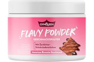 ‎GYMQUEEN GymQueen Flavy Powder 200g, Geschmackspulver American Brownie Aroma, nur 10 kcal pro Pulver Portion, Kalorienarm, Flavour Powder zum Süßen, Backen und Verfeinern von Lebensmitteln