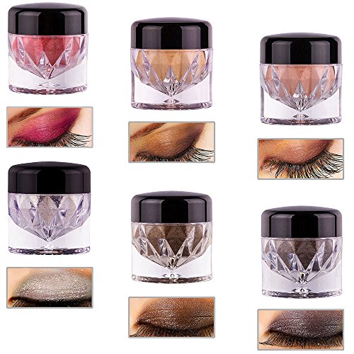 VALUE MAKERS® Professionelle Lidschatten-Pigmente in 6 verschiedenen Farben / Glitzer-Pigmente für das Augen-Make-Up - 6