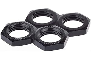 KEEDA 4 szt. M17 17 mm stop aluminium RC koło sześciokątne nakrętka gwintu 1,0 mm do modelu samochodu 1/8 RC HSP Redcat Himoto części (czarne)