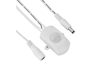 MXZZAND Motion Sensor 5A DC 6-24V Mini PIR Sensor Indoor for LED Strip PIR Motion Detector Automatic (White) Audio and video and peripherals