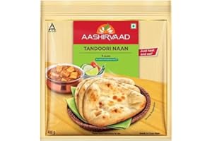VEENAS Aashirvaad Tandoori Naan | 400G | Ready to eat | Vegan | Traditionally Baked in a Tandoor Oven | Frozen Naan | Indian Origin