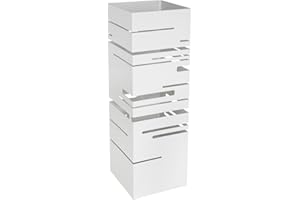 HERSIG - Paraguero Metálico - Paragueros Modernos y Decorativos - Paragueros Originales para Entrada, Recibidor, Oficina o Comercio | Paragüero de Diseño Elegante y Funcional - Diseño Lineal - Blanco