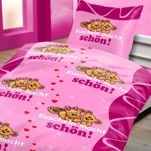 Ropa de cama de microfibra de 'hacer mimos que bonito', con cierre de cremallera, 2 piezas
