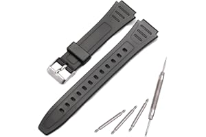 MCXGL Gumowy pasek do zegarka kompatybilny z zegarkiem Casio W800HG W-800H, zapasowy pasek z żywicy