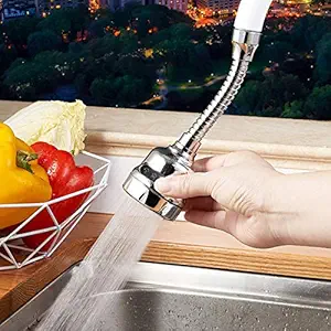 Leeonz Adjustable Kitchen Tap Spray Head 3 Gear, ABS Plastic Water-Saving Faucet 360