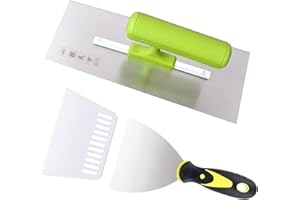 Eiflayn Llana para Alisar Paredes,Espatulas Pladur Set, Llana Albañil con Mango Ergonómico,para Trabajos de Alisado de Gran Superficie, para Yeso, Escayola, Masilla,240mm x 100mm