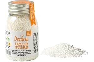 Decora 2081096 Paquete de 100 g de Perlas de azúcar blanco