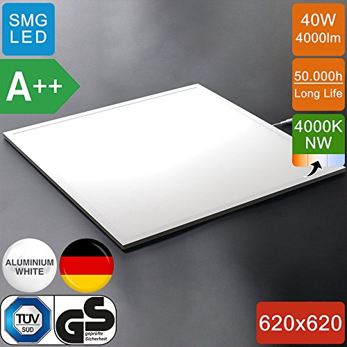 Preisvergleich Produktbild MIA Light Led Panel 62x62cm / A++ / 40W / 4000K / Neutralweiß / Quadrat / Ultraslim