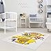 Produktbild Kinderteppich Moda Tiere Hüpfteppich Spielteppich creme gelb grün Himmel und Hölle Kinderzimmer 160x225 cm
