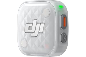 DJI Mic Mini 2S-sändare, AI-brusreducering | Mini trådlös mikrofon, 28 timmars inspelningsutrymme, 32-bitars float-inspelning (intern), cirka 12 g, OsmoAudio-anslutning.