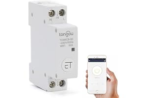 HATA Disjoncteur, disjoncteur WiFi, interrupteur principal sur rail DIN 18 mm, télécommande sans fil par lapplication eWeLink, commande vocale Compatible avec Alexa Google Home