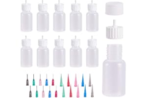 BENECREAT 10 Pack 30ml Multi Propósito DIY Precisión Punta de Aguja Aplicador Botellas Aplicador de Pegamento, Botella de Aceite