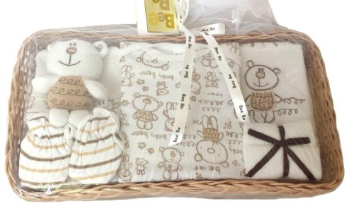 Bee Bo Baby Tray Basket Gift Set 0-3 Months - Natural