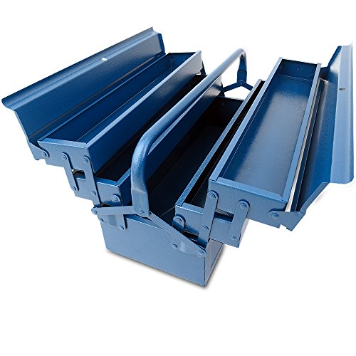 Werkzeugkasten Werkzeugkoffer Werkzeugbox Werkzeugkiste Stahl Werkzeug Montage Koffer- blau – 580x220x210mm - 2