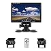 Price comparison product image Camecho 12V 24V Vehicle Backup Camera System 2 Rear View Camera Support Night Vision Waterpoof & 7" Monitor with Dual 34ft AV Cables Hardwire for Bus / Truck Van / Trailer / RV / Campers