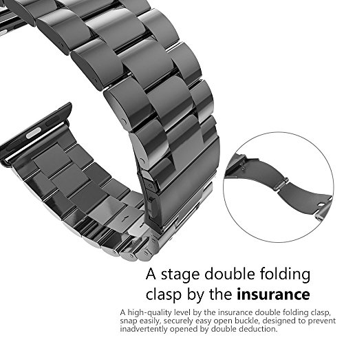 evershop® Uhrenarmband Band 42 mm Edelstahl Band Handgelenk Band Ersatz Metall Schließe für Apple Watch, iWatch alle Modelle 42 mm - 5