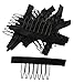 PeiGee 10/20/30/50pcs Wig Combs 7 Teeth Close with Wrap Lace Cap Clip for Glueless Lace Wig Accessories More Convenient Safe and Stable (Black)