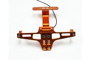 EGFheal Motorcycle Fender Eliminator License Plate Frame Holder Bracket, Aluminum Alloy Motorcycle Led Tail Light Adjustable License Number Plate Frame Holder Bracket For Motorcycle MSX Z125 Orange
