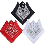Pack de 3/4/6/12 (100% Algodón) Pañuelos Bandanas de Modelo de Paisley para Cuello / Cabeza Multicolor Múltiple para Mujer y Hombre
