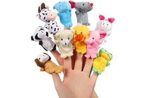 HshDUti Finger Puppets,10 Pcs Soft Plush Animals Finger Puppets Set for Babies and Toddlers (10 Pcs)