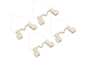 PATIKIL Douille R7S de 78 mm, Lot de 4 Supports de Lampe en Céramique pour Ampoule Halogène avec Câble, Couleur Multicolore Blanc