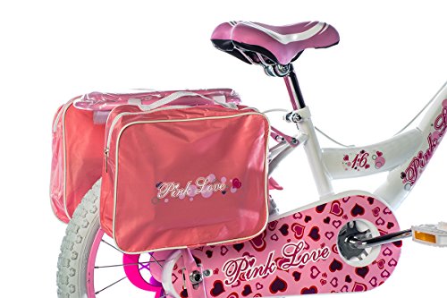 Schiano Mädchen Kinderfahrrad 16 Zoll Pink Love mit abnehmbaren Stützrädern Puppensitz und Radtasche Weiß Rosa - 3
