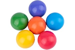 GERUI 6 palline di legno arcobaleno, palline arcobaleno, divertenti giocattoli per bambini, giocattolo educativo educativo per bambini