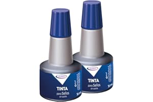JP-JORPAY Tinta para Sellos - Tampón Tinta Sello - Distintos Colores - Rojo- Azul - Negro -Recambio de Tinta - 2 Botellas de 30 ml (Azul)